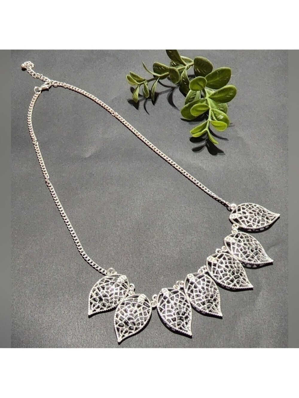 Silver Leaf Necklace - New Without Tags
